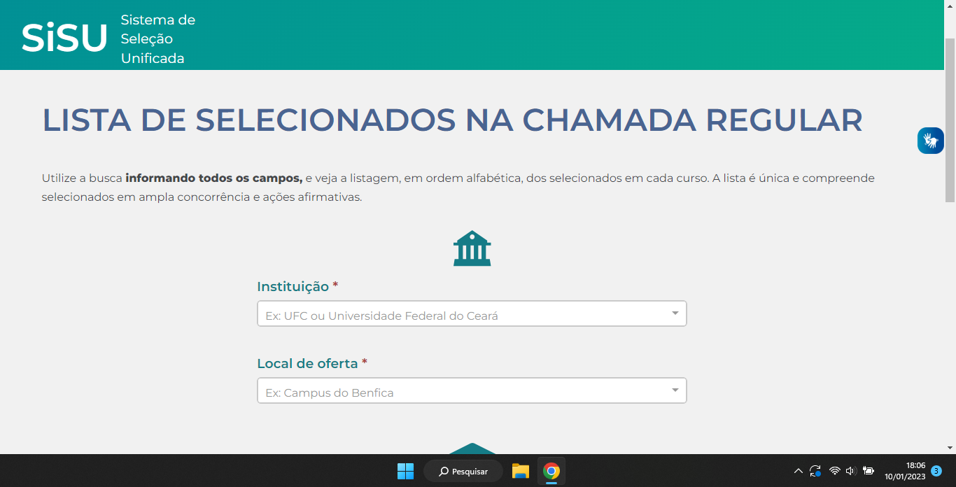 DATAS DO SISU 2023 → Cronograma [Inscrições, Chamadas, Resultado]