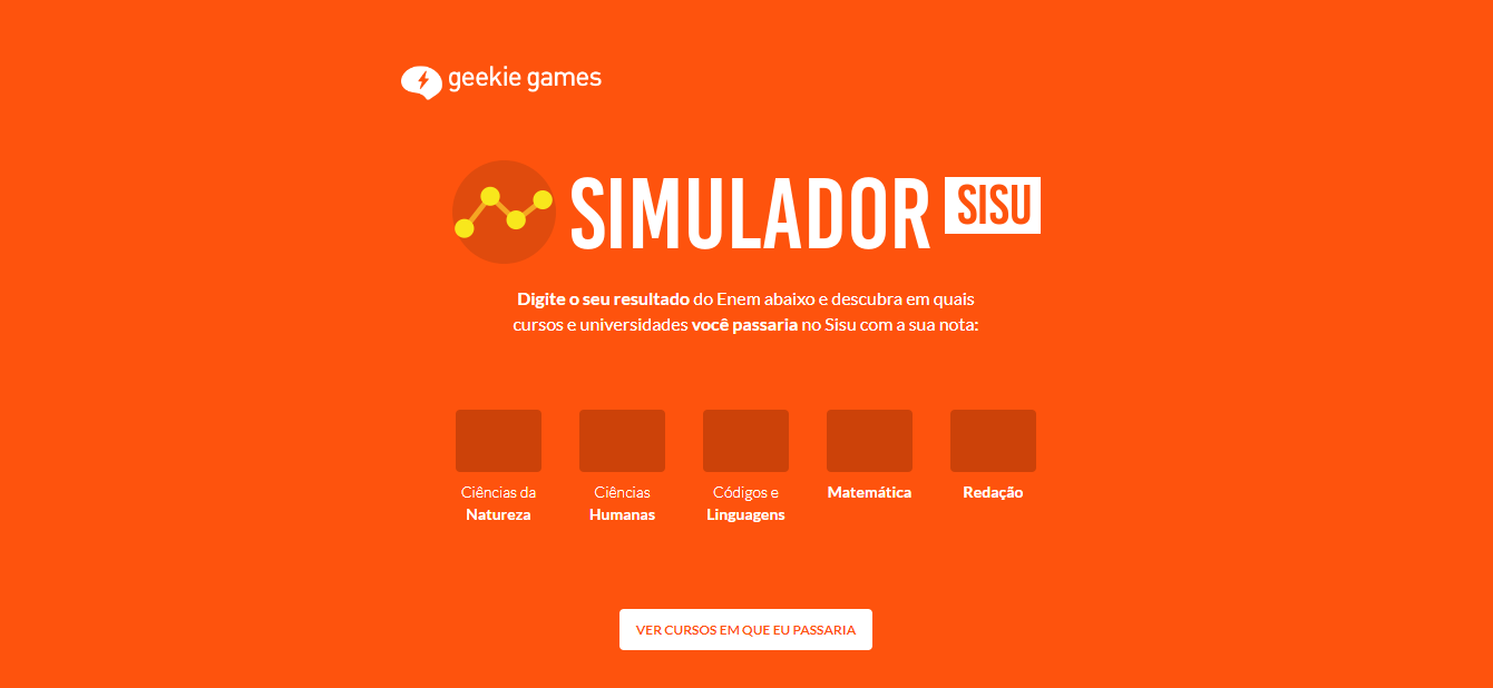 Simulador SISU com base nas suas notas do ENEM